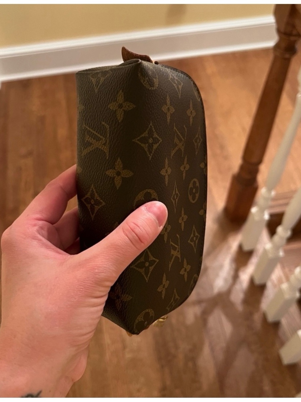 Louis Vuitton Monogram Pouch in Dark Brown and Tan - Picture 3 of 6